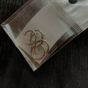 Sterling silver fake septum ring